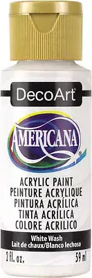 DecoArt Americana Acrylic Paint 2oz-White Wash Semi-Opaque DA-02