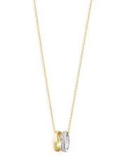 Georg Jensen 18K White & Yellow Gold Fusion Diamond Puzzle Inspired Pendant Necklace, 17.72