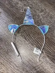 Claire’s silver iridescent light up unicorn headband Halloween birthday costume