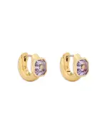 kate spade new york Keep Sparkling Asscher Cut Stone Huggie Hoop Earrings