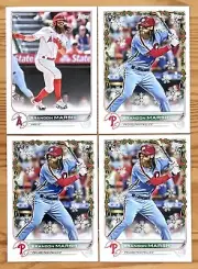 2022 Topps **4-Card-Lot** (3) Holliday (1) Series 1 ~ Brandon Marsh Rookie Cards