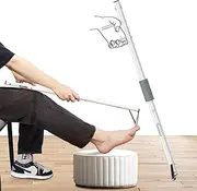 Long Handled Toenail Clippers，4mm large opening/No Need to Bending，for Seniors, Overweight, Disabled and Pregnant.(34" / White)