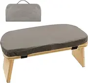 Bamboo Yoga Bench with Foldable Legs Ergonomic Kneeling Stool with Cushion Prayer Bench for Kneeling Sitting Prayer Extended Practice (Grey)