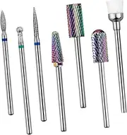 WRITWAA Nail Supplies 7pcs Nail Art Grinding Heads Tungsten Steel Drill Bits for Manicure Tools