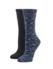 HUE Women's Space Dyed Boot Socks 2 Pair Pack Denim/Black