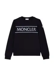 Moncler Kids Logo-print Cotton Sweatshirt (12-14 Years) - Black 14 years