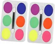 Halloween Face Makeup Cream 2pcs Clown Body Paint Palette Oil-based Makeup Face Paint Kit Wide Range of Colors Safe for Skin