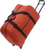 [MagiDeal] Wheeled Duffel Bag Trolley Case Men Women Multifunctional Handbag Suitcase Rolling Travel Bag for Beach Sports Travel Outdoor, orange