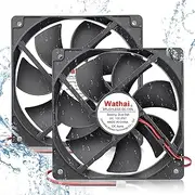 Wathai 120mm x 25mm DC 12V Waterproof Fan Dual Ball High Preformance for Electronic Equipment Cabinet or DIY Cooling Ventilation Exhaust Projects IP67 2 Pack