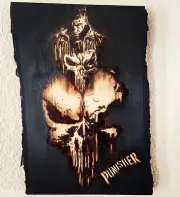 Pyrography Wood Wall Art Marvel’s Punisher