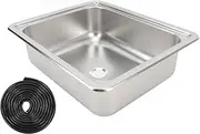 RV Sink, Single Bowl Drop-in Stainless Steel Bar Sink, 15.7 X 13.2 X 4.9in with 1.5 Drain Hole, Kitchen Sink Hand Wash Basin for Boat Caravan Campers
