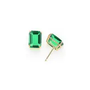 14k Yellow Gold 10x8mm Emerald Cut Mount St. Helens Earrings