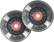 Replacement Rear Wheels for Kids 3-Wheel Scooter. LED Light-up Wheels. No Batteries Required. 80mm, fits on Micro, Globber, i-Glide. Sold as a Pair