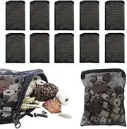 Aquarium Filter Bags, 10 Pcs Fish Tank Bio Ball Media Mesh Storage Bag with Zipper (S (14cm x 20 cm))