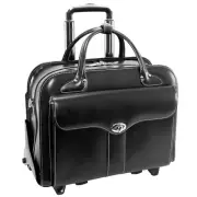 McKlein USA Berkeley 15.4" Leather Wheeled Ladies' Briefcase Black 97045