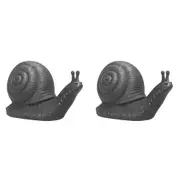 2x White Moose Resin Table Snail Home/Garden/Outdoor Ornament Decor Black