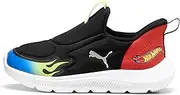 [PUMA] Unisex-Child Fun Racer Slip on Sneaker, Black-Lemon Sherbert Team Royal