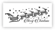 Santa's Sleigh Reindeer Merry Christmas Stencil - Choose a Size - Laser-Cut