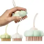 Wet or Dry Brushing Silicone Massage Comb Scalp Cleaning Scrubber Women