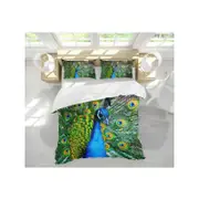 3D Peacock Feather 61 Bed Pillowcases Quilt King Single Size