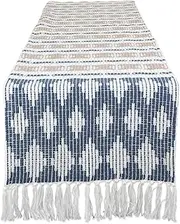 DII CAMZ11284 Braided Cotton Table Runner, Perfect for Spring, Fall Holidays, Parties and Everyday Use 15x72" French Blue