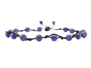 Amethyst Anklet (Hand Knotted) - 6mm Bead Anklet