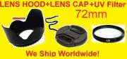 HOOD+UV+CAP 72mm to CANON 28-135 25-200 mm XL1 XL1, LEICA 14-50,TAMRON AF 28-200