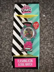 LOL SURPRISE OMG Flashing Icon & Dial LCD Kids Digital Watch Girls Pink