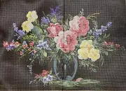 "Flowers" Printed Canvas for Cross Stitch Tapestry Gobelin Embroidery 10550