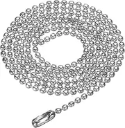 [uxcell] Stainless Steel Ball Chain 1.5mm 19.7" Length 316L Round Bead Necklace Dog Tag Pull Chains with Connectors Clasps for Men Women Jewelry Making Bracelets Keychain, Silver