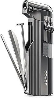 JOPOO Pipe Lighter Gas Butane Refillable Soft Flame with Pipe Cleaner Tools (Sold Without Gas)