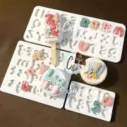 Alphabet Uppercase Lowercase Letters & Numbers Silicone Molds