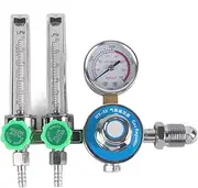 Argon Pressure Regulator, Dual Tube Gas Flowmeter Air Pressure Reducing Valve with Gauge, G5/8-14 Male Thread, 0-4000 PSI Measuring Range