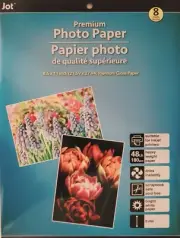 Premium Glossy Photo Paper for InkJet Printers 8.5 "x11", 8 Sheets/Pk