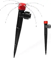 Spalolen 30PCS Push-to-Fit Drip Irrigation Emitters for 1/4 inch Irrigation Tubing, Adjustable 360 Degree Drip Emitter Sprayer with Stake, Irrigation Dripper Sprinklers for Drip Irrigation System