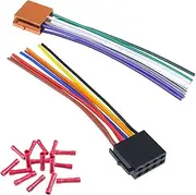 Jayubien Car Radio Stereo Wiring Harness Adapter,16Pin ISO Radio Wire Harness with Butt Connector Replacement Cable for Aftermarket Car CD DVD Head Unit Player