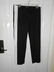 White House Black Market Black Slacks w Stripe on Side Ankle Pants Size 10R NWT