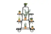 9-Tier Plant Stand Metal Flower Pot Holder Display Shelf Rack