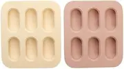 Cherub Baby Silicone Nibble Freezer Tray for for Baby, Kids and Toddler, BPA Free, Dishwasher Safe - Ideal for freezing purees, homemade baby food, breast milk and ice cubes - Dishwasher & Freezer Safe 2PK (Dusty Rose & Sand)