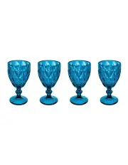 [Casa Domani] Deanna Wine Glass 4 Pieces Gift Boxed in Blue