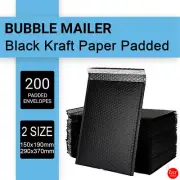 Bubble Mailer Black Kraft Paper Padded Envelope Mailers Bags 2 Sizes Available