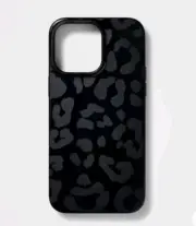 Heyday Silicone Phone Case for iPhone 14 Pro Max BLACK LEOPARD NEW