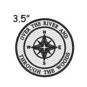 Compass Travel Patch Embroidered Iron-On Applique Nature Badge Direction
