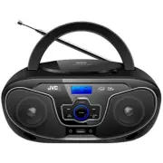 JVC Portable Bluetooth CD Player Boombox/USB/FM Radio/LCD Display With Batteries