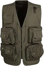 [Bciopll] Men Mesh Vest Summer Male Thin Liner Detachable Multi Pocket Sleeveless Jacket Waistcoat for Men with Many 15 Pockets
