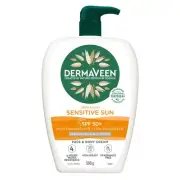 DermaVeen Sensitive Sun SPF 50+ Moisturising UVB + UVA Sunscreen Face & Body ...