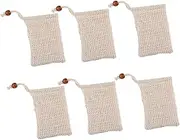Ipetboom 6pcs Bath Scrub Soap Shower Foaming Nets Soap Pouch Foaming Bubbling Soap Foaming Pouch Soap Foaming Soap Foaming Saver Shower Soap Ramie