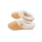 Catzon Womens House Slippers Comfy Memory Foam Insole with Fluffy Plush Lined-Yellow