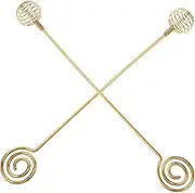 TOPPERFUN 2pcs Stainless Steel Honey Stirrer Honey Dippers for Tea and Syrup Compact Honeycomb Spoon for Kitchen Use Reusable Coffee Stir Sticks for Pots and Jars