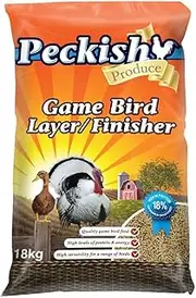 Peckish Game Bird Layer/Finisher, 18kg - Nutritionally Balanced for Pheasants, Ducks, Turkeys, Quail & Bantam Chickens, High Protein Formula - Ideal for Supporting Healthy Poultry Growth